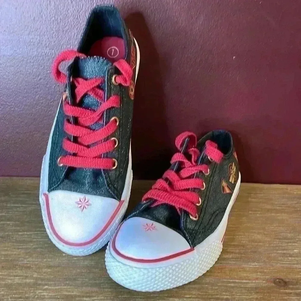Captain Marvel Kids Size 1 Shoes Emblem Graphics Sparkle